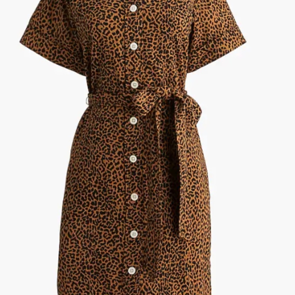 J. Crew Leopard Print Midi Dress - Brown and Black